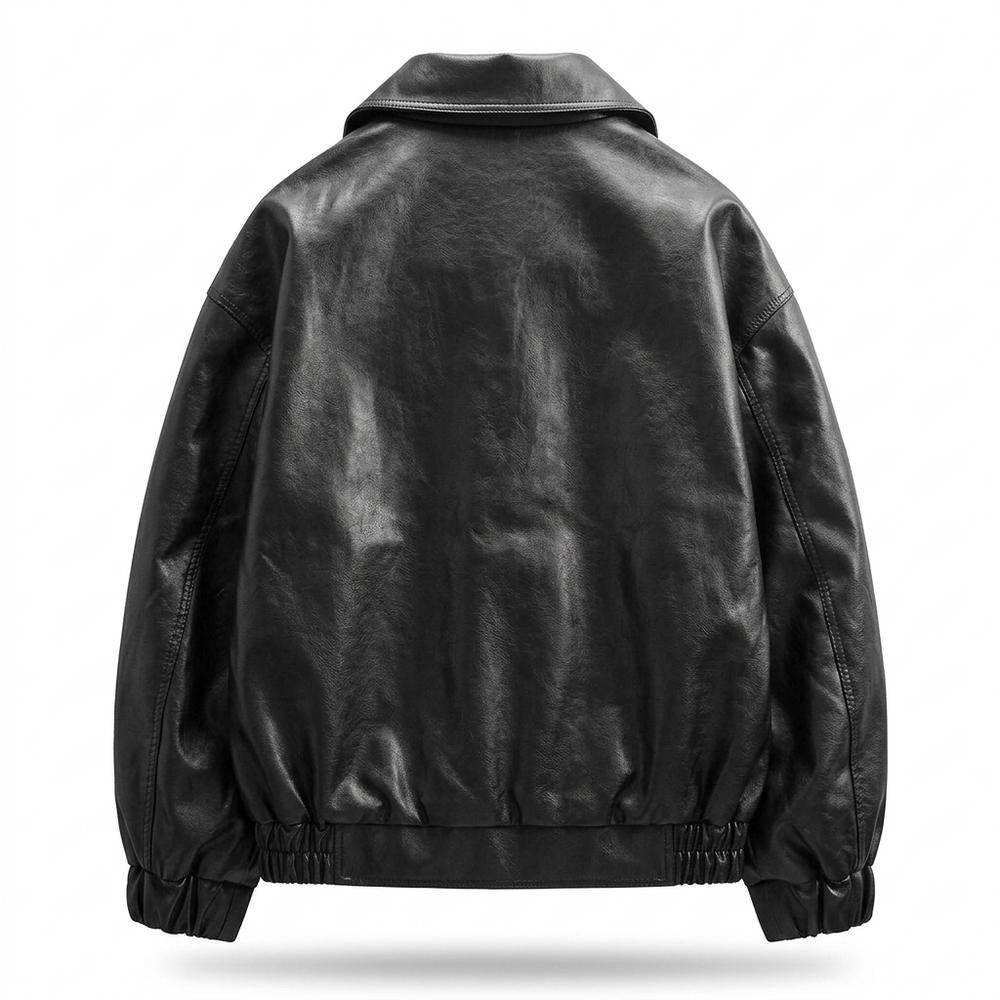 Allsaints Leather - Zamin | Button-Front Oversized Leather Jacket Unisex