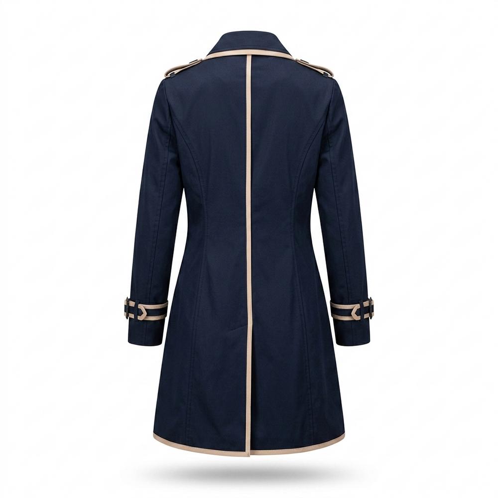 Allsaints Leather - Kamer | Double-Breasted Contrast-Trim Coat Women