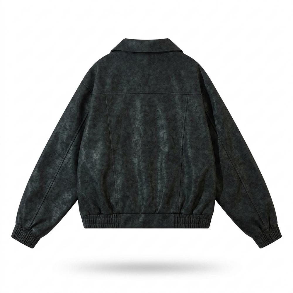 Allsaints Leather - River | Zip-Up Textured Jacket Unisex