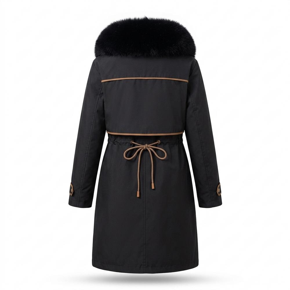 Allsaints Leather - Lolom | Fur-Trimmed Drawstring-Waist Coat Women