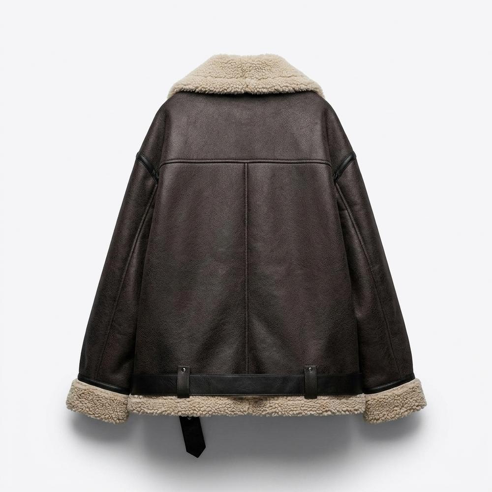 Allsaints Leather - Eltor | Shearling-Lined Oversized Leather Jacket Women