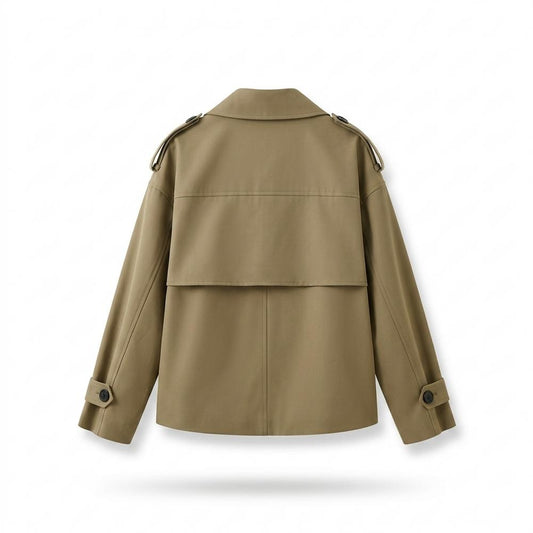 Allsaints Leather - Virev | Double-Breasted Cropped Jacket Women