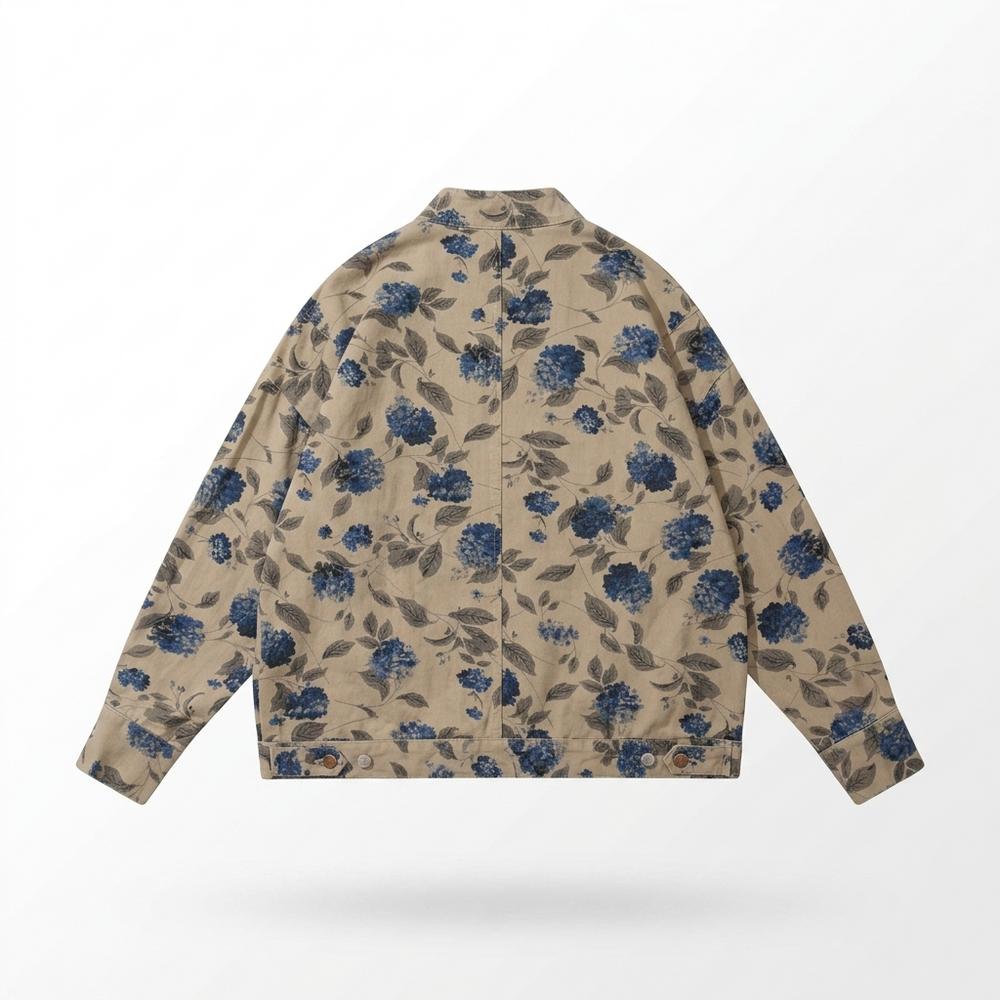 Allsaints Leather - Nabok | Floral-Print Button-Front Jacket Unisex