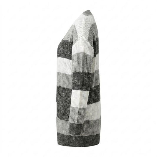 Allsaints Leather - Salin | Striped Open-Front Knit Cardigan Women