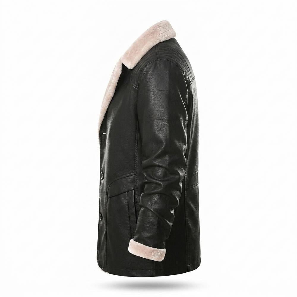 Allsaints Leather - Lusar | Fleece-Lined Buttoned Jacket Men