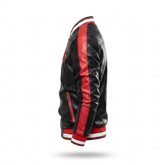 Allsaints Leather - Migim | Color-Block Zip-Up Leather Jacket Men