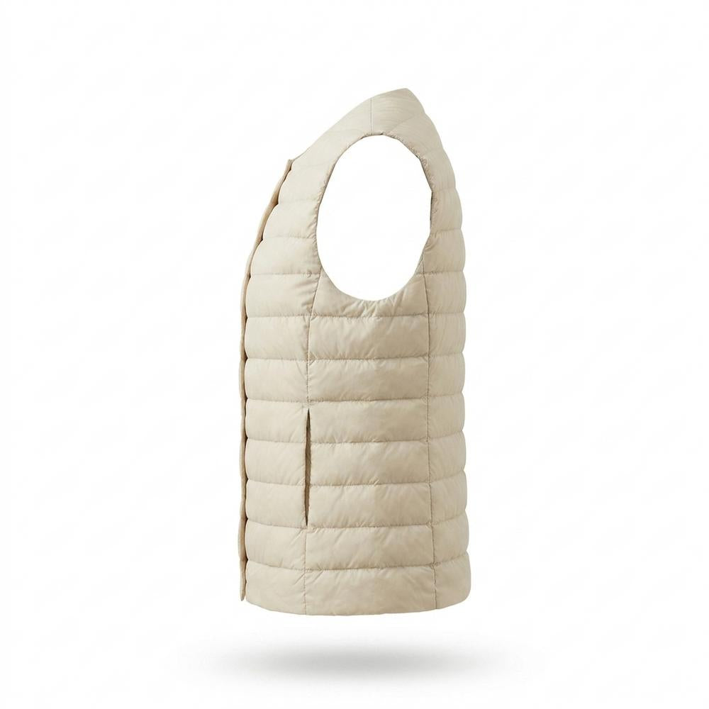 Allsaints Leather - Mamor | Quilted Collarless Vest Women