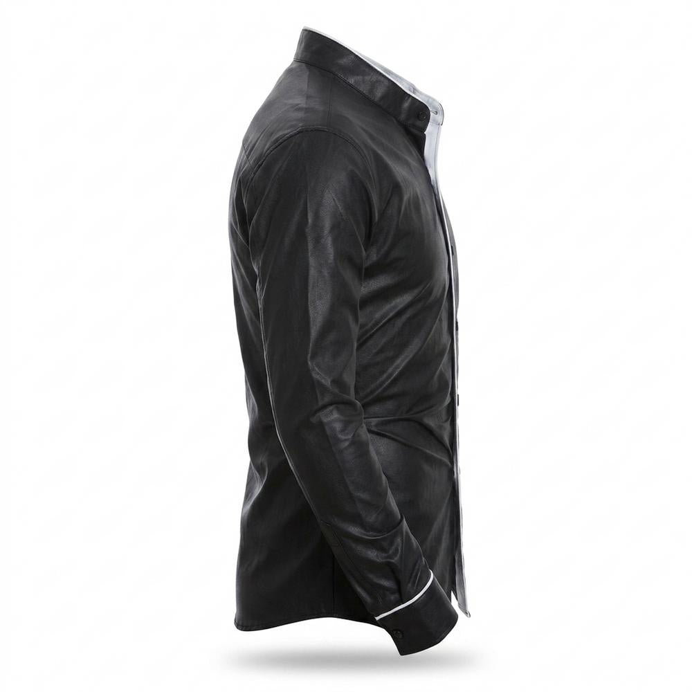 Allsaints Leather - Vemor | Piped Stand-Collar Shirt Men