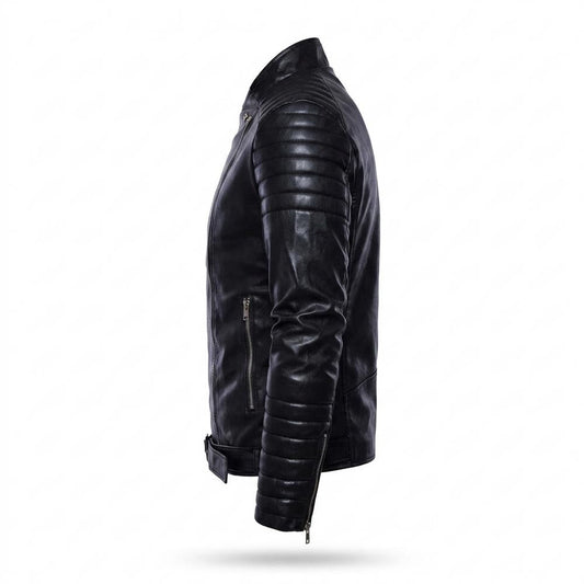 Allsaints Leather - Medur | Asymmetrical Quilted Leather Jacket Men
