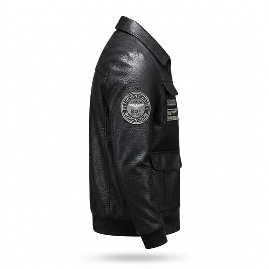 Allsaints Leather - Duror | Patched Zipped Leather Jacket Men
