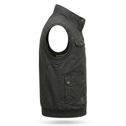 Allsaints Leather - Sosir | Multi-Pocket Stand-Collar Vest Men