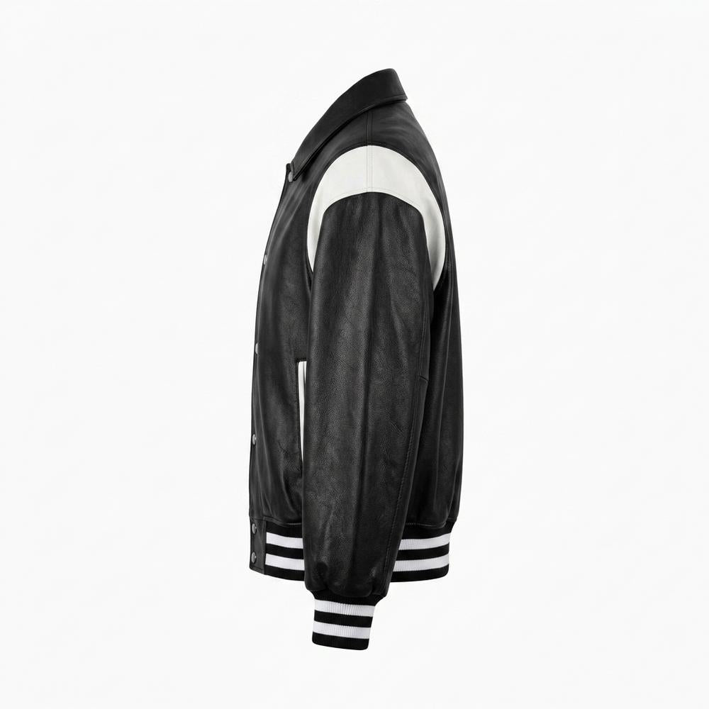Allsaints Leather - Lavin | Two-Tone Snap-Button Jacket Unisex