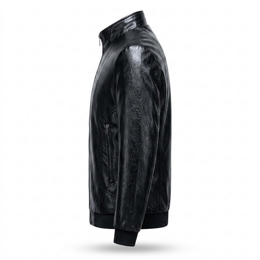Allsaints Leather - Talom | Zippered Stand-Collar Leather Jacket Men