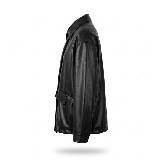 Allsaints Leather - Laver | Oversized Smooth-Finish Leather Jacket Unisex