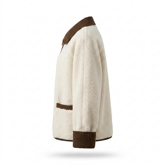 Allsaints Leather - Valom | Fleece Contrast-Trim Jacket Women