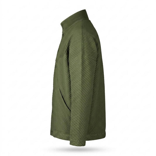 Allsaints Leather - Zamir | Pleated Button-Front Jacket Men