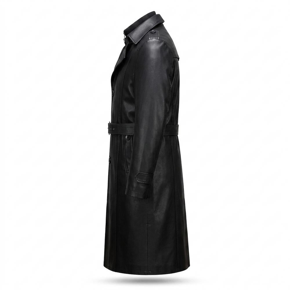 Allsaints Leather - Vesil | Belted Lined Coat Men