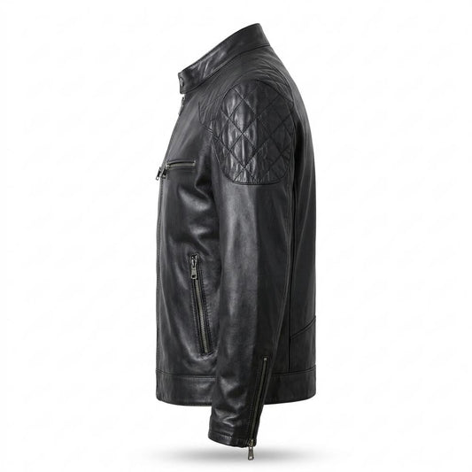 Allsaints Leather - Vilin | Quilted Zippered Leather Jacket Men