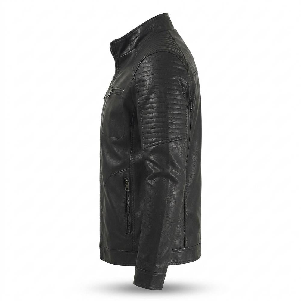 Allsaints Leather - Mehen | Zippered Quilted Leather Jacket Men