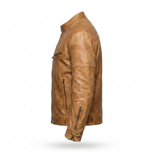 Allsaints Leather - Lemer | Waxed Slim Fit Leather Jacket Men