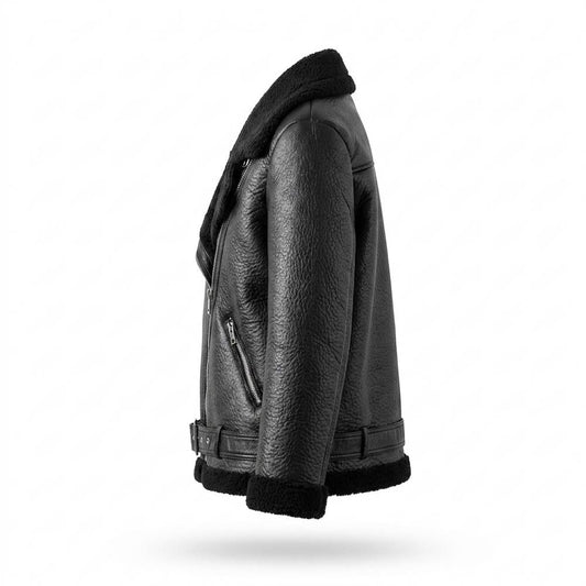 Allsaints Leather - Visan | Sherpa-Lined Asymmetrical Jacket Women