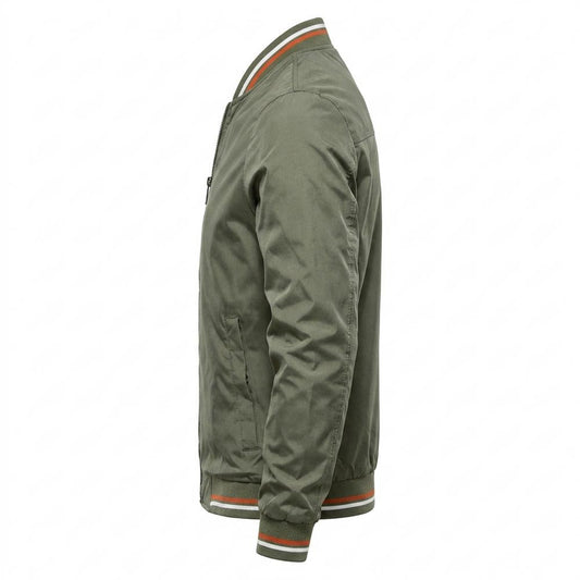 Allsaints Leather - Midan | Zip-Up Striped-Trim Jacket Men