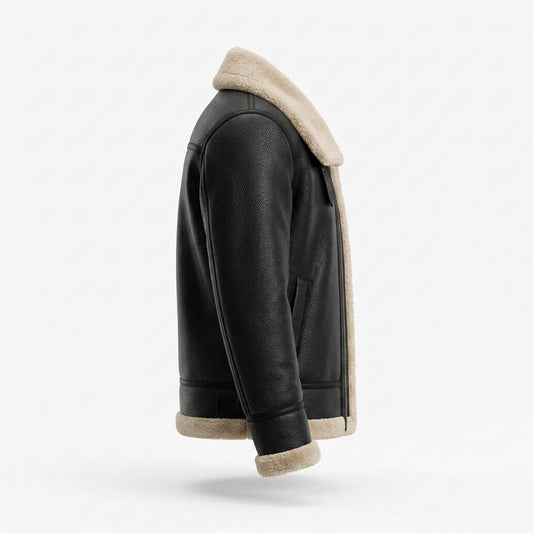 Allsaints Leather - Rupet | Shearling-Lined Grained Leather Jacket Men