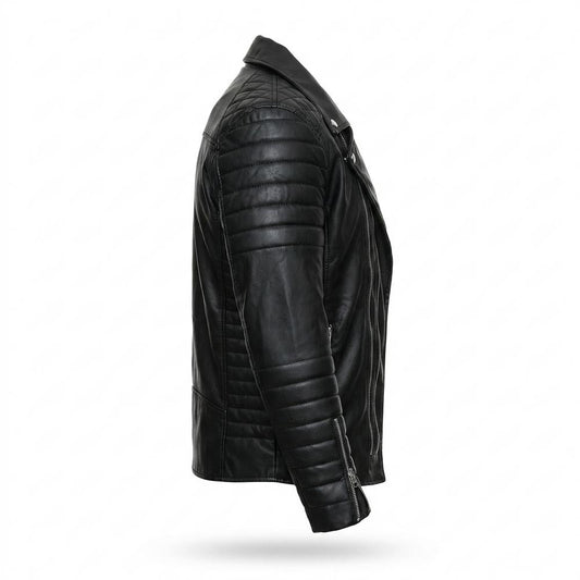 Allsaints Leather - Koras | Asymmetrical Quilted Leather Jacket Men