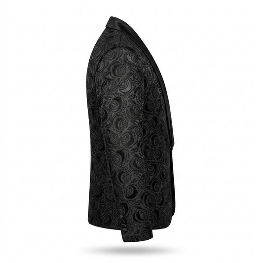 Allsaints Leather - Ramel | Floral Jacquard Shawl Lapel Blazer Men
