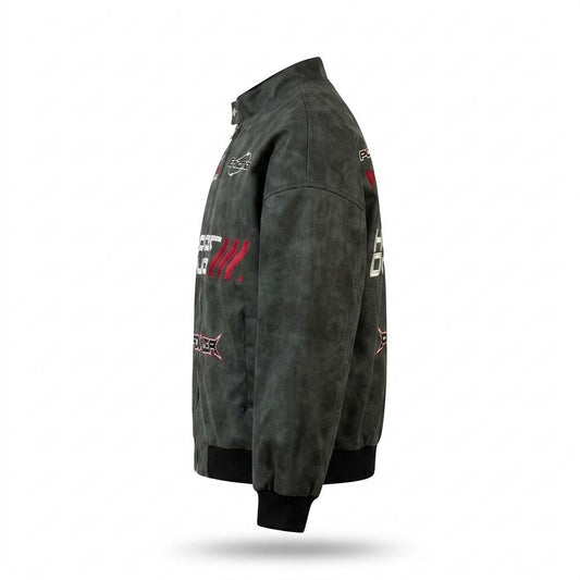 Allsaints Leather - Viven | Embroidered Sueded Jacket Unisex