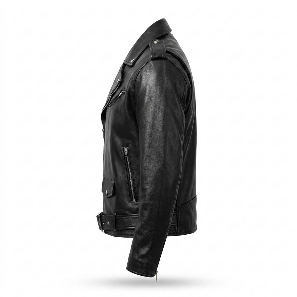 Allsaints Leather - Vimir | Asymmetrical Belted Leather Jacket Men