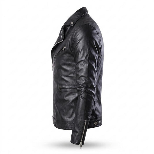 Allsaints Leather - Vamir | Asymmetrical Slim-Fit Leather Jacket Men