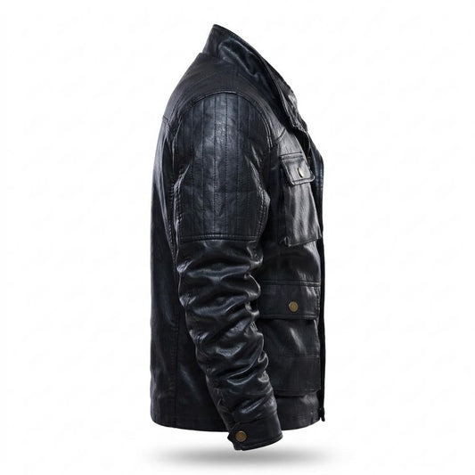 Allsaints Leather - Viram | Lined Multi-Pocket Leather Jacket Men