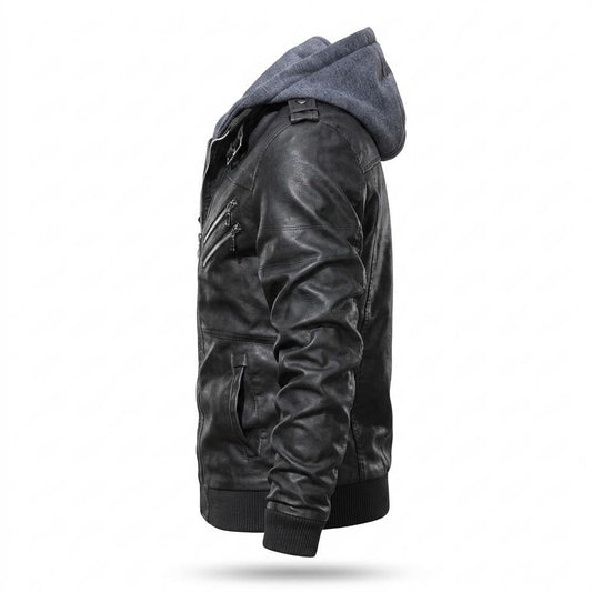 Allsaints Leather - Lyhal | Hooded Faux Leather Jacket Men