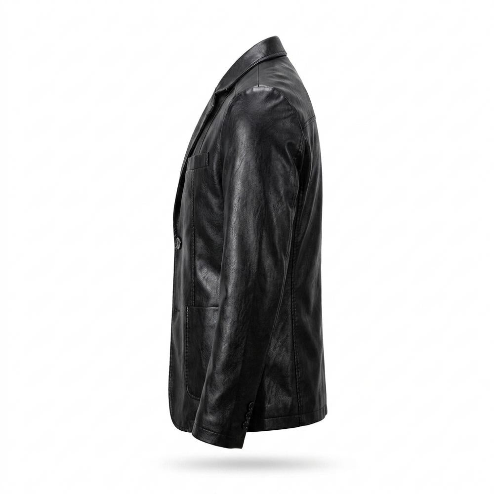 Allsaints Leather - Alsan | Faux-Leather Single-Breasted Blazer Men