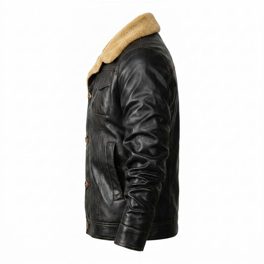 Allsaints Leather - Elmar | Lined Button-Front Leather Jacket Men