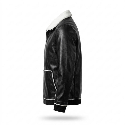 Allsaints Leather - Tilor | Sherpa-Collar Lined Leather Jacket Men