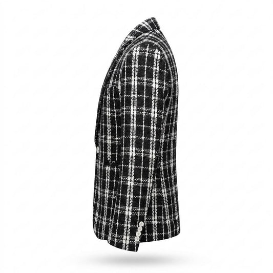 Allsaints Leather - Kuted | Plaid Textured Blazer Men