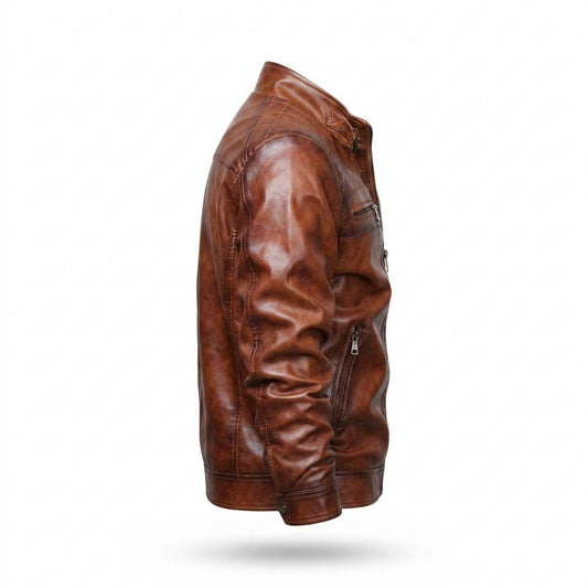 Allsaints Leather - Maged | Quilted Zippered Leather Jacket Men