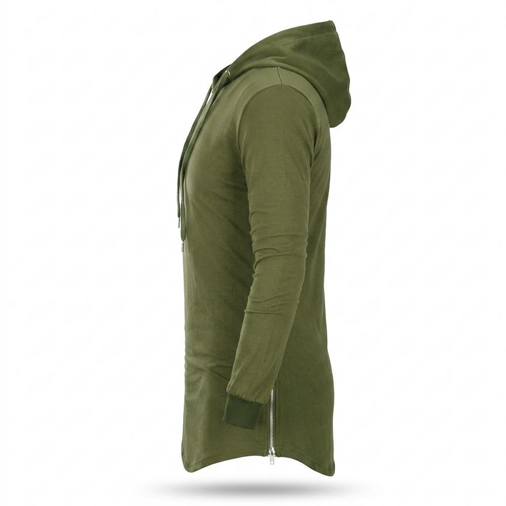 Allsaints Leather - Veven | Asymmetrical Longline Hoodie Men