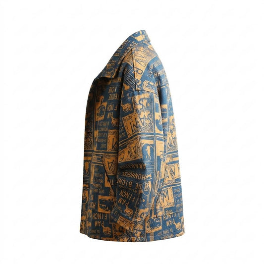 Allsaints Leather - Kesol | Printed Buttoned Jacket Men
