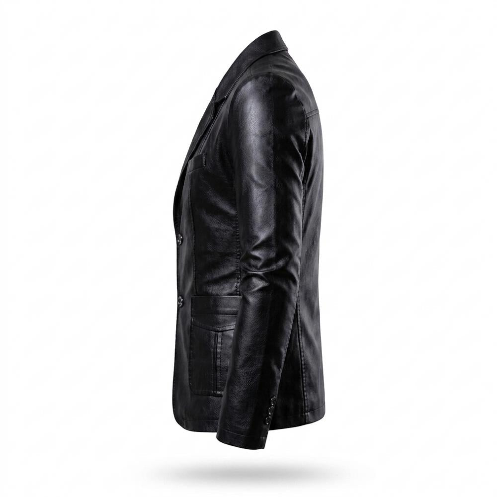 Allsaints Leather - Vilar | Slim-Fit Single-Breasted Leather Jacket Men
