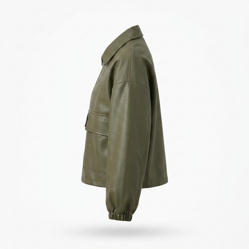 Allsaints Leather - Calar | Boxy Zip-Up Jacket Women