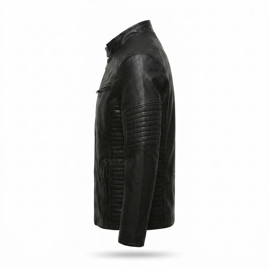 Allsaints Leather - Zalin | Quilted Stand-Collar Leather Jacket Men