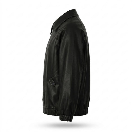 Allsaints Leather - Karam | Zip-Up Collared Leather Jacket Unisex