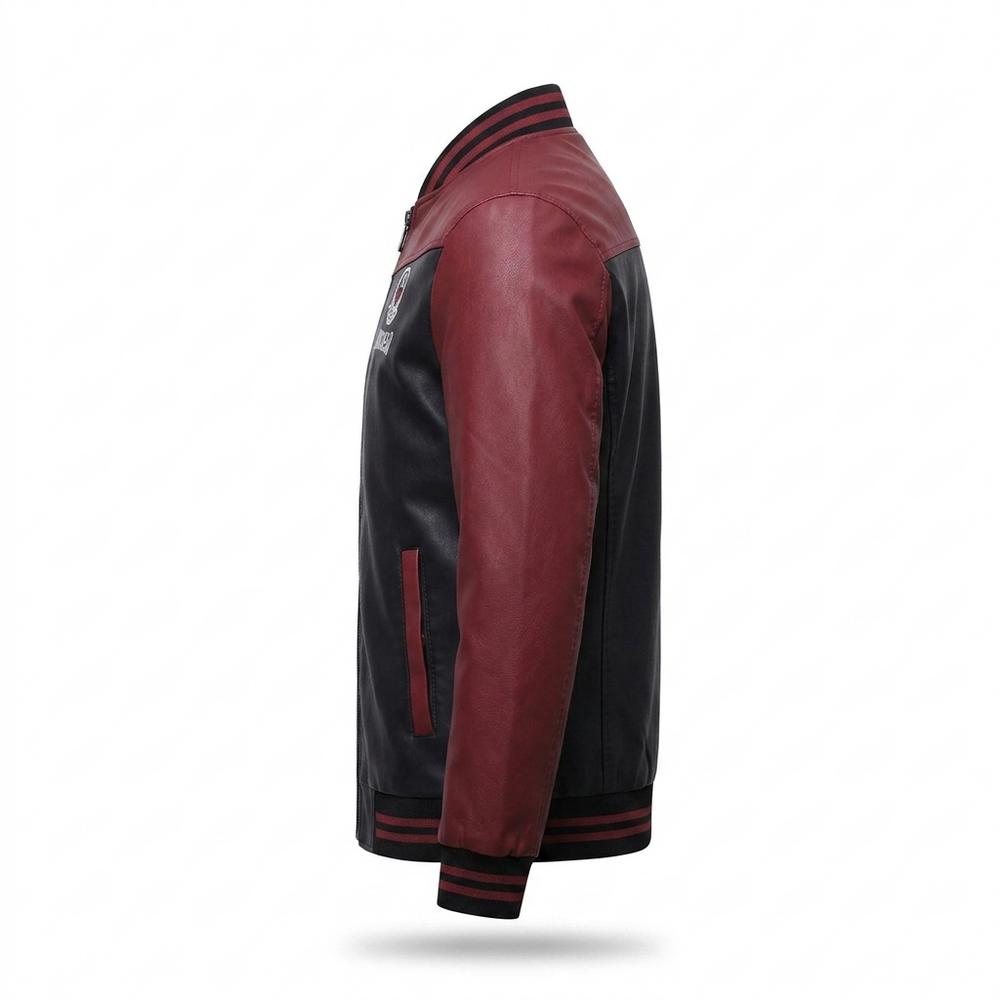 Allsaints Leather - Luwak | Two-Tone Ribbed-Trim Jacket Men