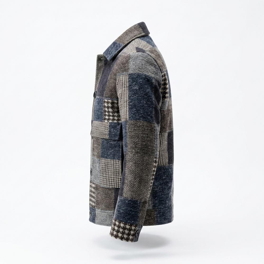 Allsaints Leather - Zemer | Patchwork Button-Front Jacket Men
