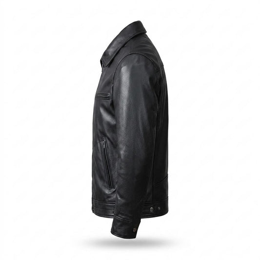 Allsaints Leather - Munes | Zip-Up Fitted Leather Jacket Men
