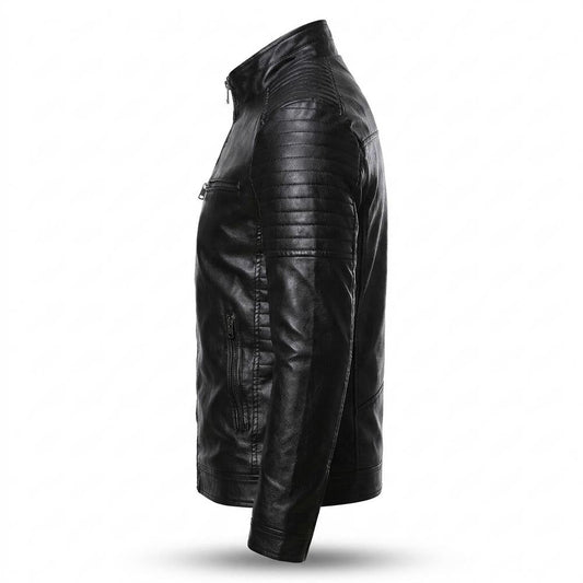 Allsaints Leather - Almir | Quilted Stand-Collar Leather Jacket Men