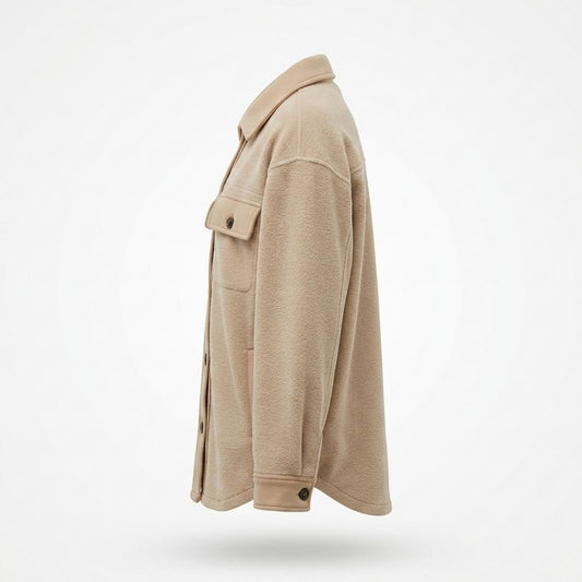 Allsaints Leather - Visil | Button-Front Fleece Jacket Women